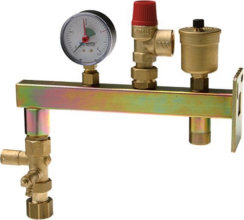 Bosch 80166100 Gefäßanschlussgruppe GAG für Sole-Wärmepumpen, mit Kappenventil, 3/4", messing