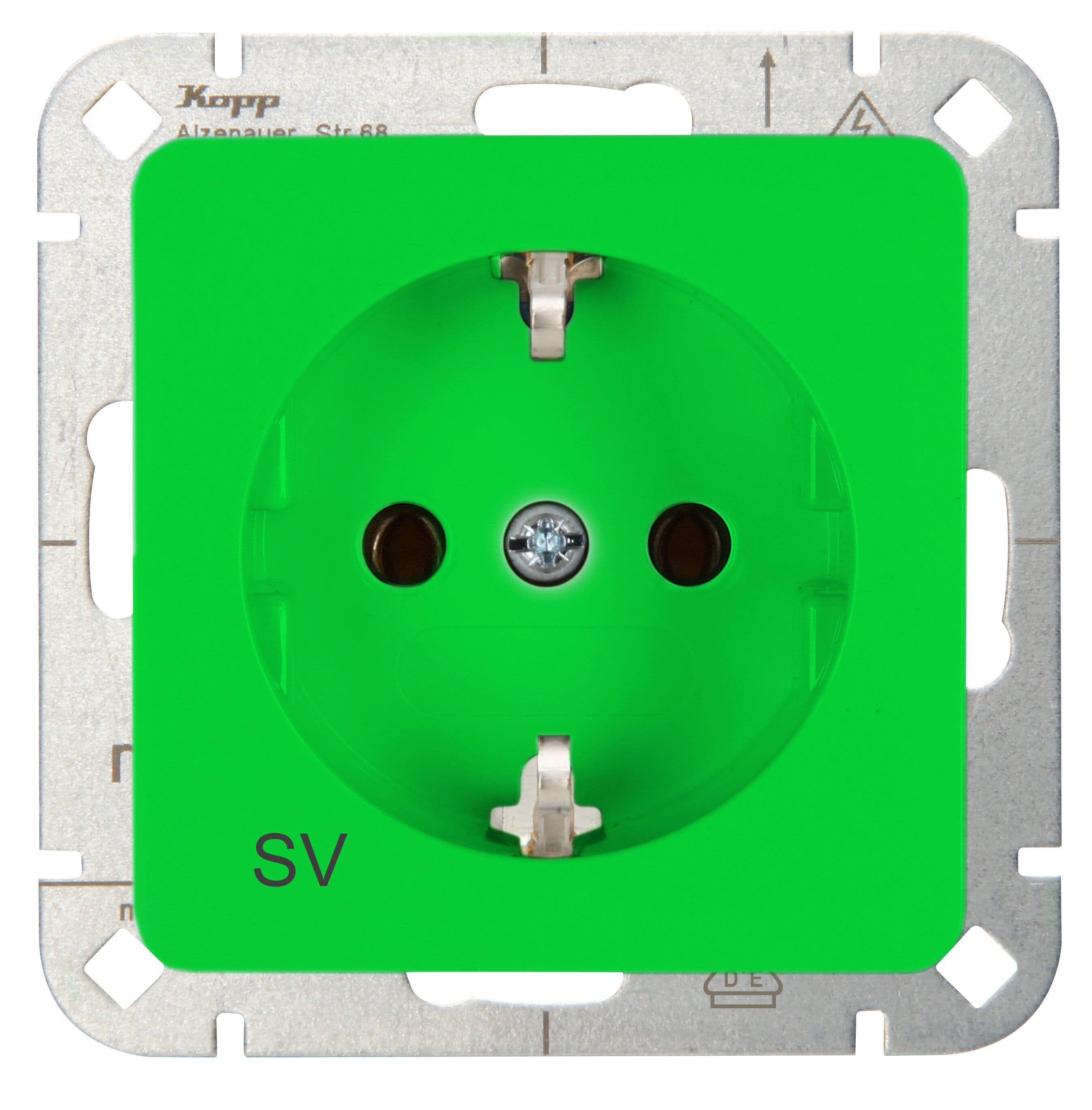 Kopp 914808001 Schutzkontakt-Steckdose mit Aufdruck "SV", grün