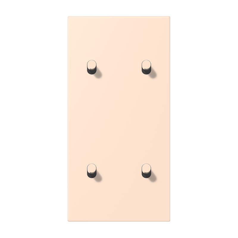 Jung LC12-25R0228 Abdeckung mit Kipphebel "Zylinder", 2 x 2 Kipphebel, senkrecht, rose pâle