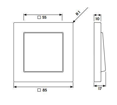 Jung A5581BFANM Rahmen 1-fach, senkrechte und waagerechte Montage, Thermoplast lackiert, A 550, anthrazit matt