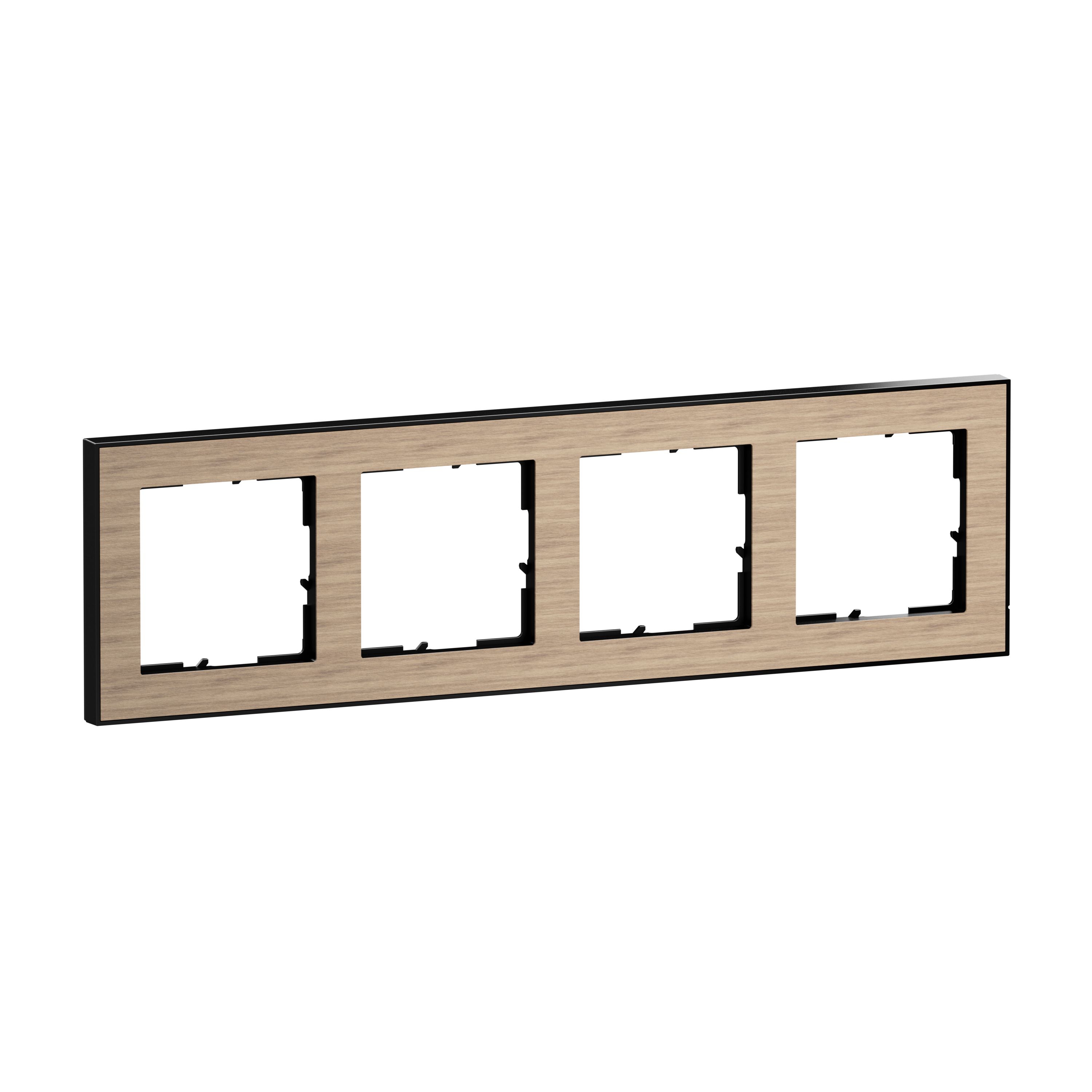 Legrand 765294 SEANO+ 4-fach Rahmen mit Echtmaterialoberfläche, Eiche Natur