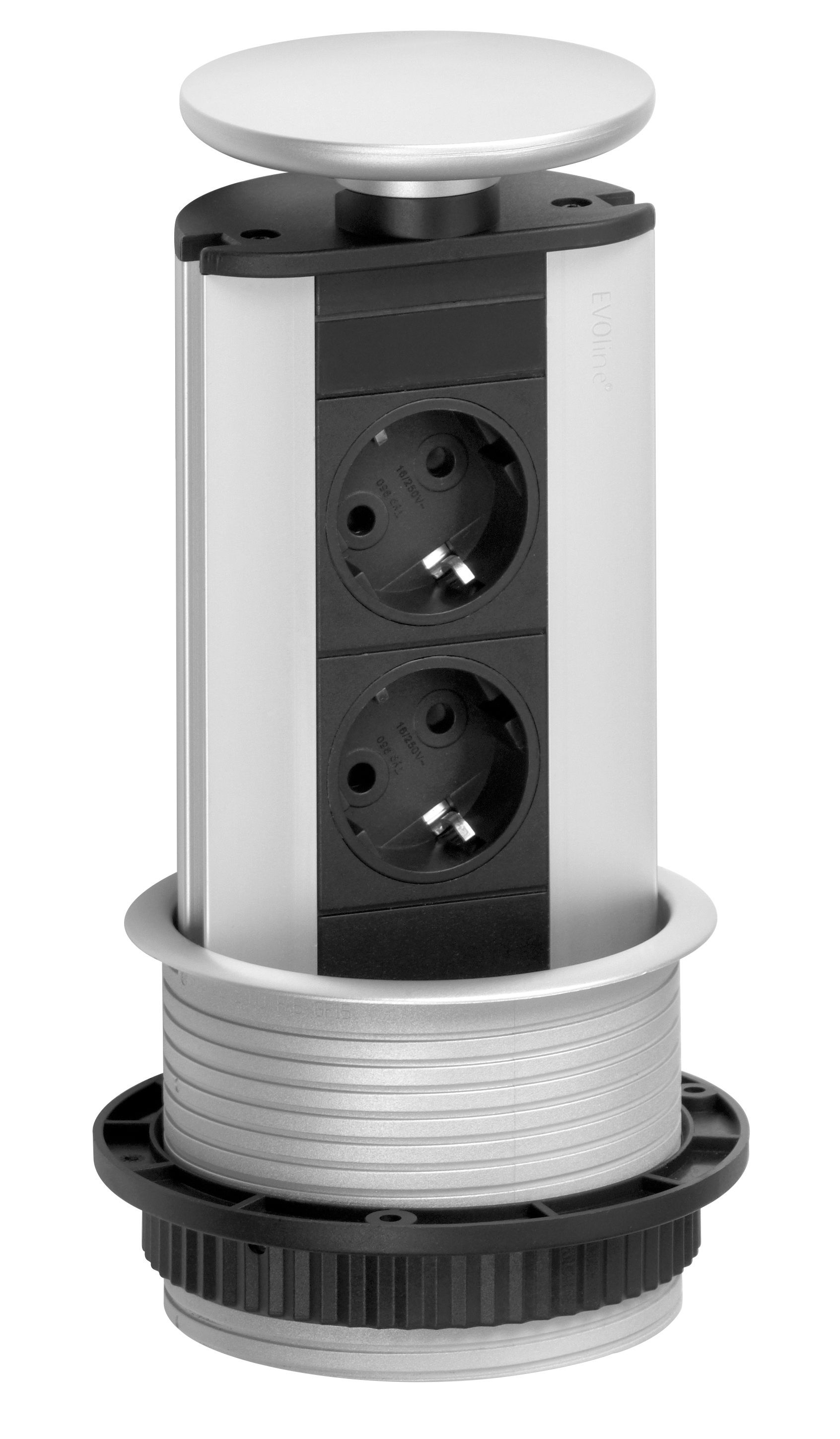 159310003300 EVOline Port mit 2 Steckdosen, silber