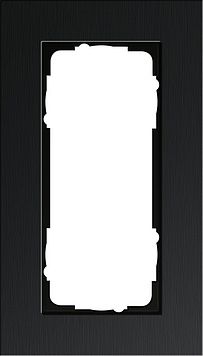 Gira 1002126 Abdeckrahmen 2-fach ohne Mittelsteg, Gira Esprit, Aluminium schwarz (eloxiert)