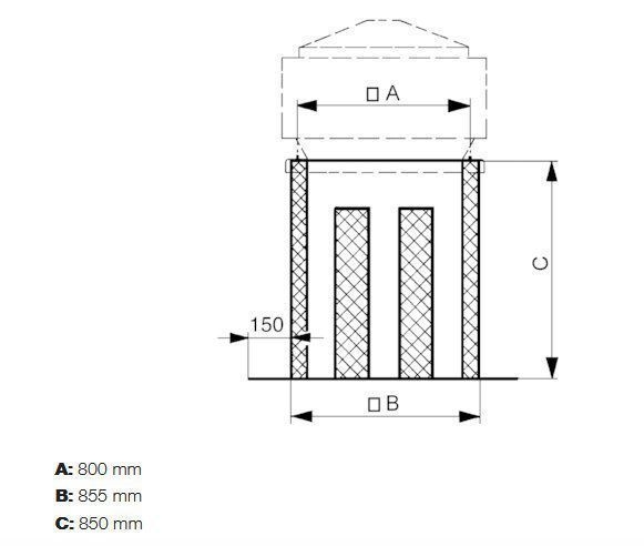Maico SD 50 Sockel-Schalldämpfer für saugseitige Geräuschreduzierungvon Dachventilatoren, DN 500 mm