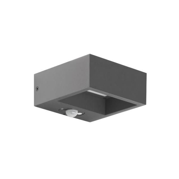 Brumberg 65281103 LIGEA LED-Solarwandanbauleuchte, 1,4 W, 3.000 K, IP54, schaltbar, strukturgraphit