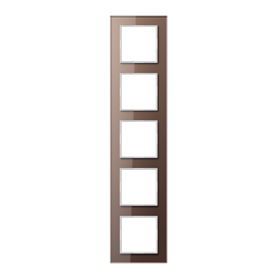 Jung AC585GLMO Glasrahmen 5-fach, senkrechte und waagerechte Montage, Glas, A CREATION, mokka (Glas)