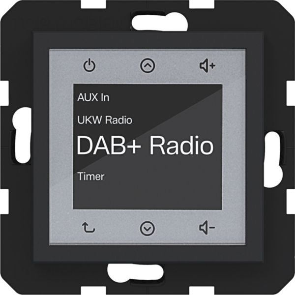 Hager WAN6011BM Radio Touch Unterputz DAB+, A.x/C.x, nachtschwarz matt