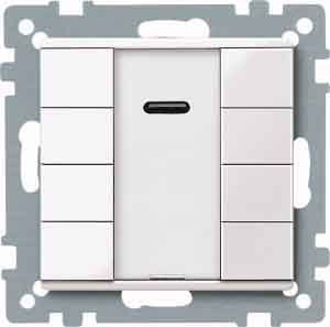 Merten 617519 Taster 4-fach plus mit IR-Empfänger, System M, polarweiß glänzend