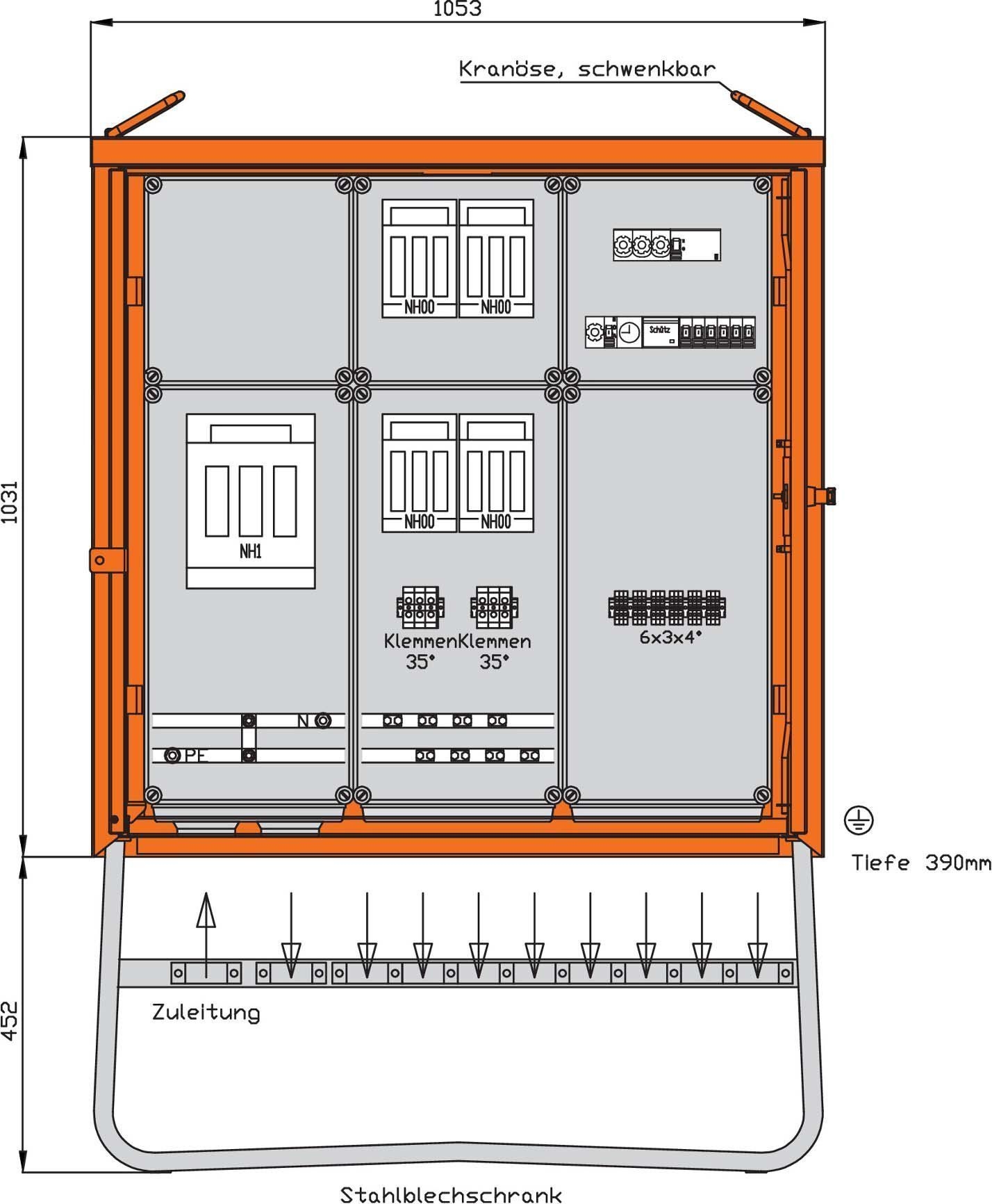 Walther Electric WV0283BER1 Beleuchtungsverteiler 138kVA