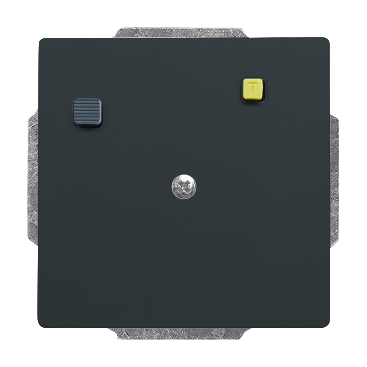 Busch-Jaeger 3151 UC-81 FI Unterputz-Einsatz Buschmat mit Fehlerstrom-Schutzschalter und Verbindungsleiter,ohne Befestigungskrallen, anthrazit glänzend, Plattform 63