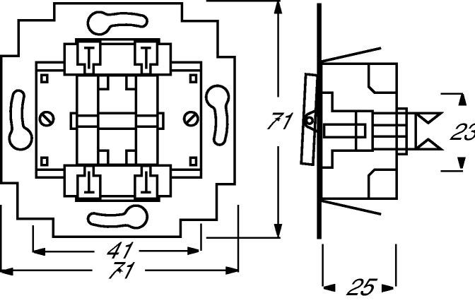 Busch-Jaeger 2400/5 US Wippschalter-Einsatz Serienschaltung 16AX, UP-Montagedosen und -Einsätze