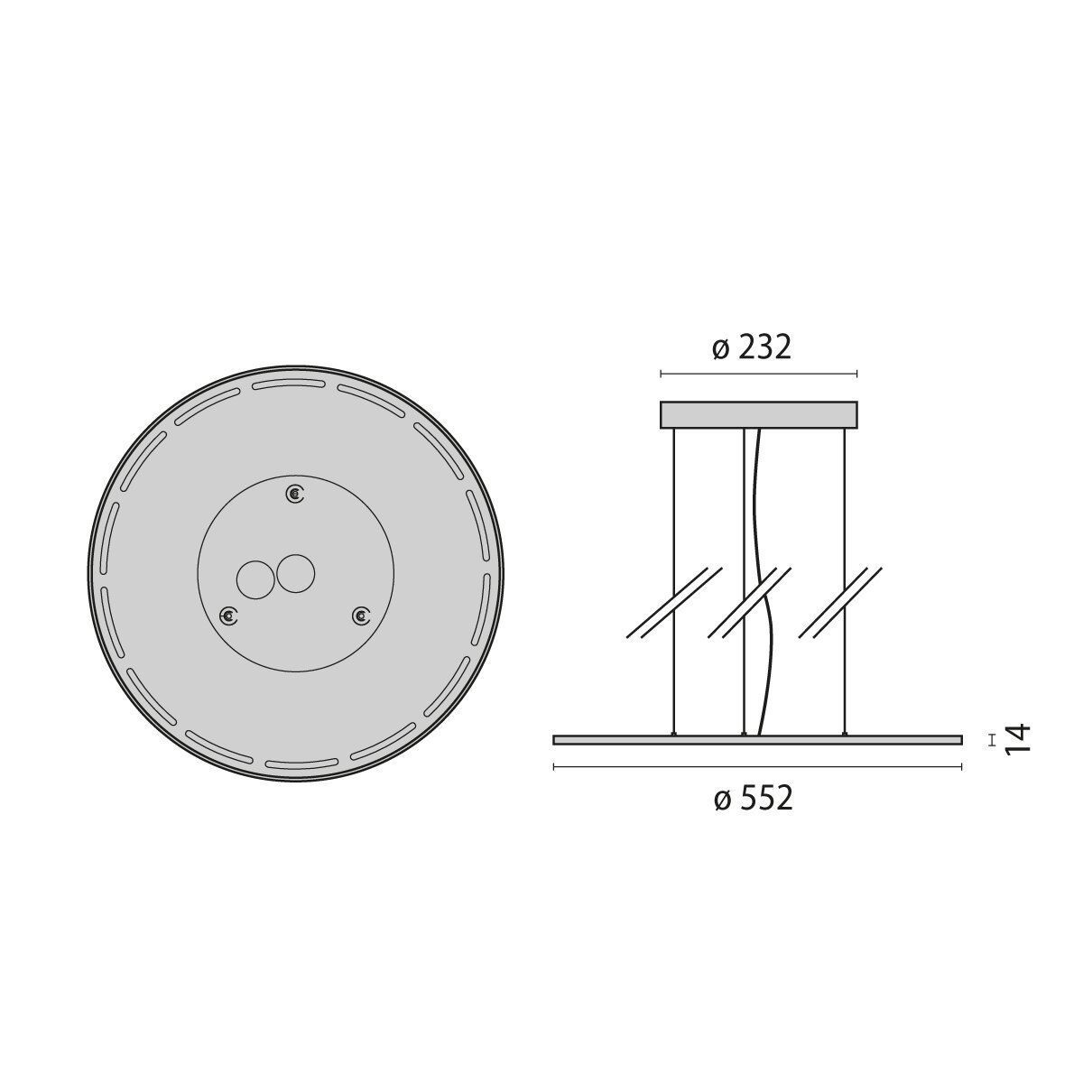 Perform.i.L. 8555491513410 Pendelleuchte rund FL555PL, 50W/4K, neutralw.