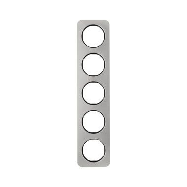 Berker 10152104 Rahmen 5-fach R.1, Edelstahl/schwarz