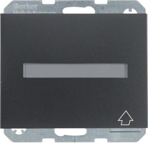 Berker 47527106 Schutzkontakt-Steckdose mit Klappdeckel, Beschriftungsfeld und erhöhtem Berührungsschutz, K.1, anthrazit matt