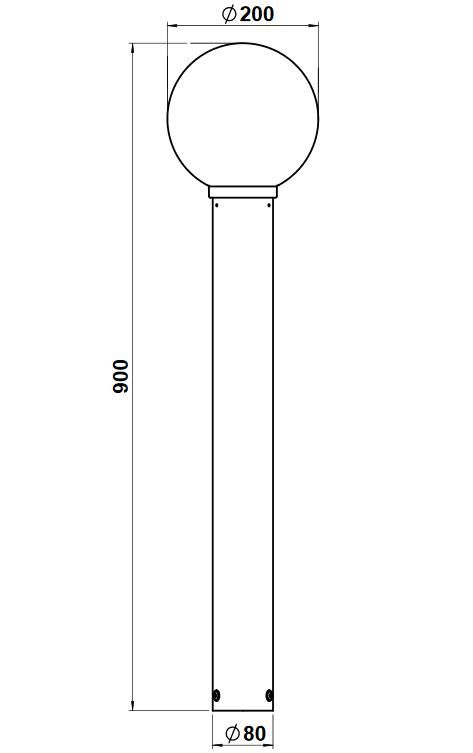 Albert 692261 Pollerleuchte, Höhe 0,81m, Edelstahl, Blasenglas klar