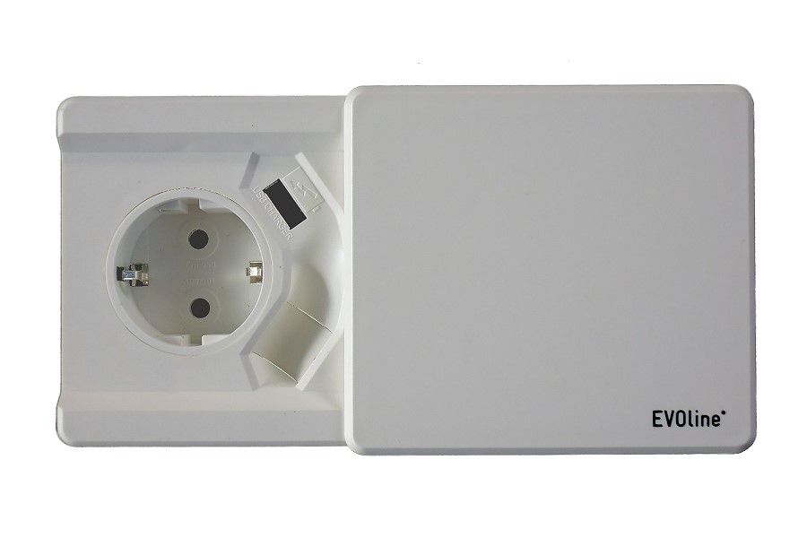 EVOline® Tisch-Einbausteckdose Square80 mit USB-Buchse
