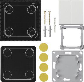 Gira 823203 Montageset EnOcean Funk Wandsender 2 fach, System 55, reinweiß glänzend