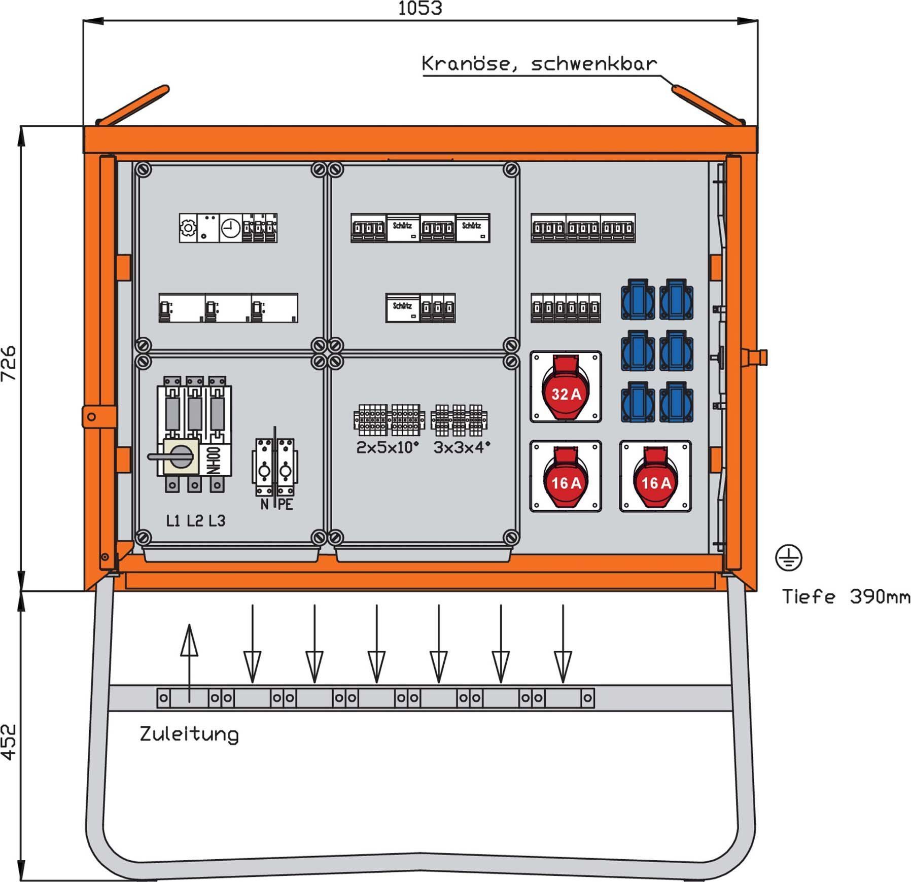 Walther WV0263BER1 Beleuchtungsverteiler 44kVA