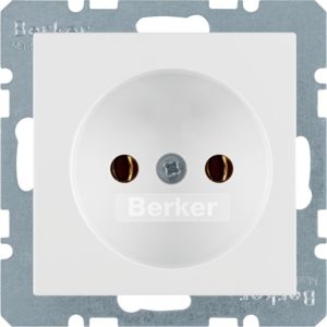Berker 6161036089 Steckdose ohne Schutzkontakt mit Schraubklemmen Q.x polarweiß samt