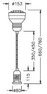 Meyer+Sohn 8464426000 Tischleuchte Magnethaftleuchte E27 IP54