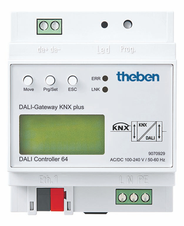 Theben 9070929 DALI-Gateway KNX plus DALI-Gateway KNX für max. 64 DALI Geräte