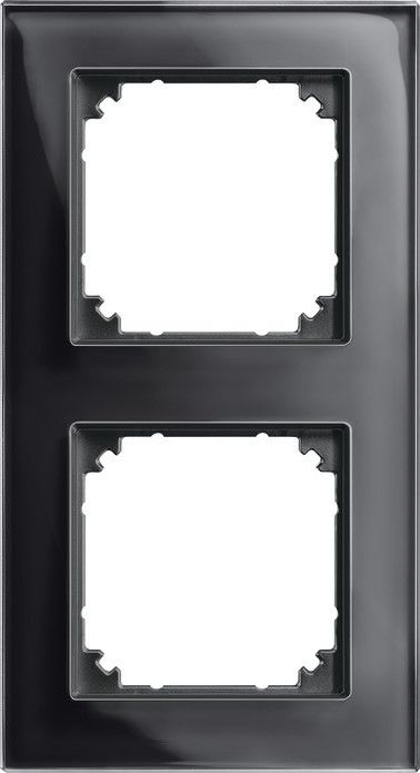 Merten 489203 Echtglasrahmen 2-fach, M-PLAN, Onyxschwarz