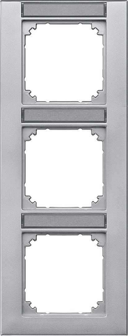 Merten 476360 Rahmen 3-fach beschriftbar, senkrechte Montage, M-PLAN, aluminium