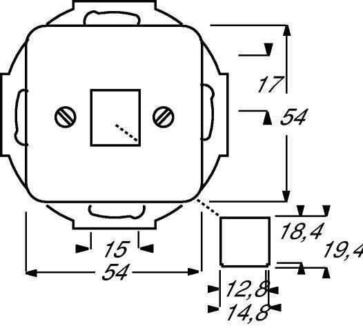Busch-Jaeger 2561-212 Zentralscheibe Modular Jack, 1-fach, mit Tragring, ohne Befestigungskrallen, weiß glänzend, Busch-Duro 2000 SI