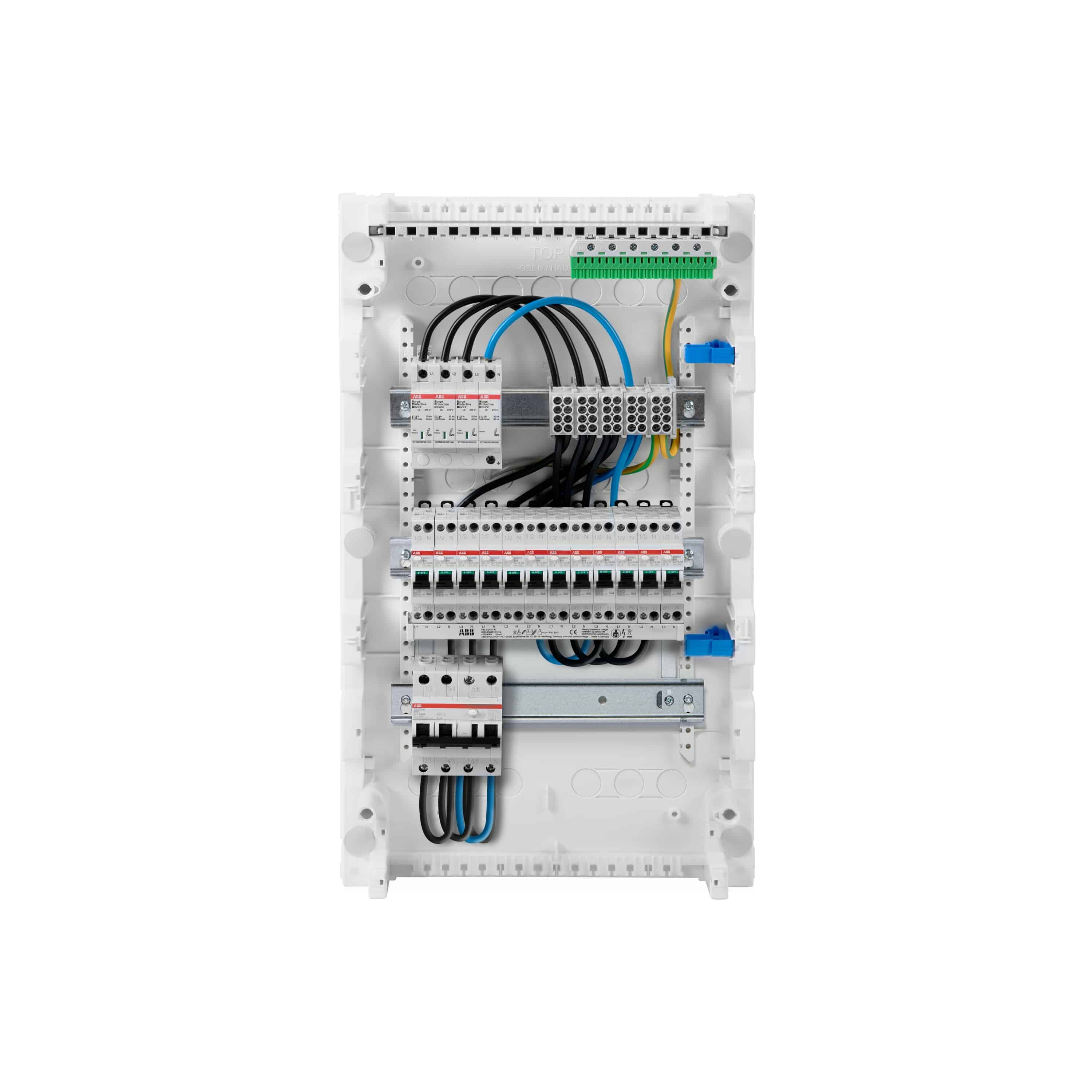 Striebel & John AKB3BOK13D AK-Komplettverteiler mit SPD T2, HLAK, 12xFI/LS 16/0,03A, 3p FI/LS 20/0,03A