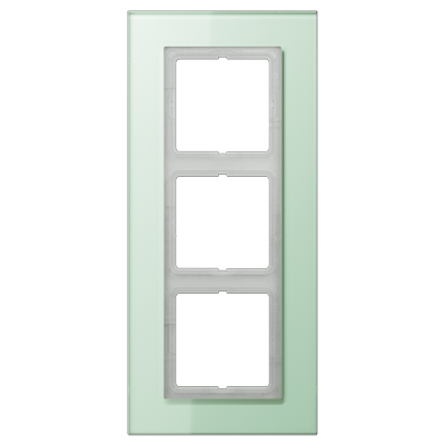 Jung LSP983GLAS Glasrahmen 3-fach, senkrechte und waagerechte Montage, Glas, LS PLUS, mattweiß