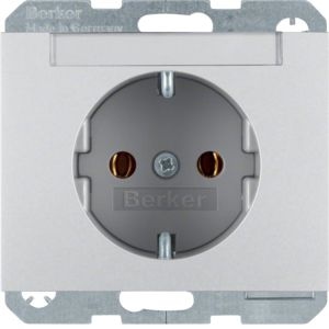 Berker 47397003 Schutzkontakt-Steckdose mit Beschriftungsfeld K.5 aluminium matt lackiert