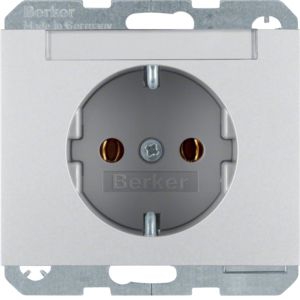 Berker 47397003 Schutzkontakt-Steckdose mit Beschriftungsfeld, K.5, Alu