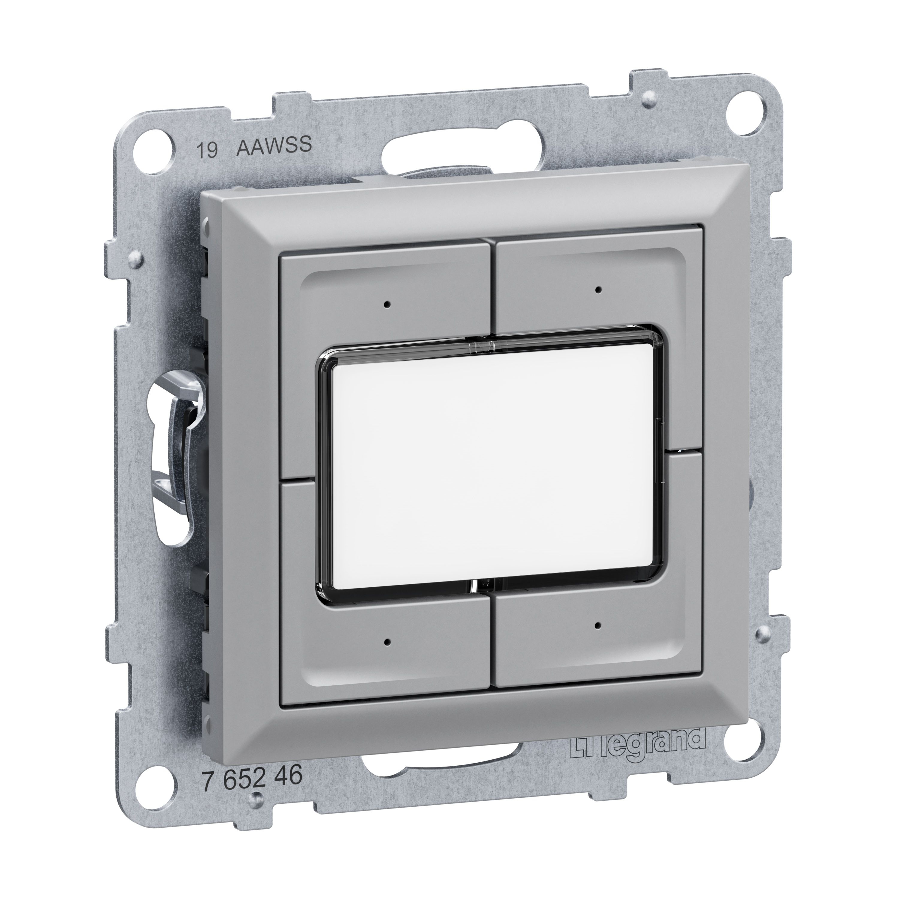 Legrand 765712 SEANO MyHome Szenentaster zum Abrufen von 4 Szenarien inklusive Abdeckung, aluminium