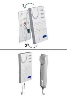 TCS ISH3030-0140 Standard-Innenstation mit Hörer, Türöffner, Lichttaste, Internruf, Mithörsperre, 13 Ruftöne