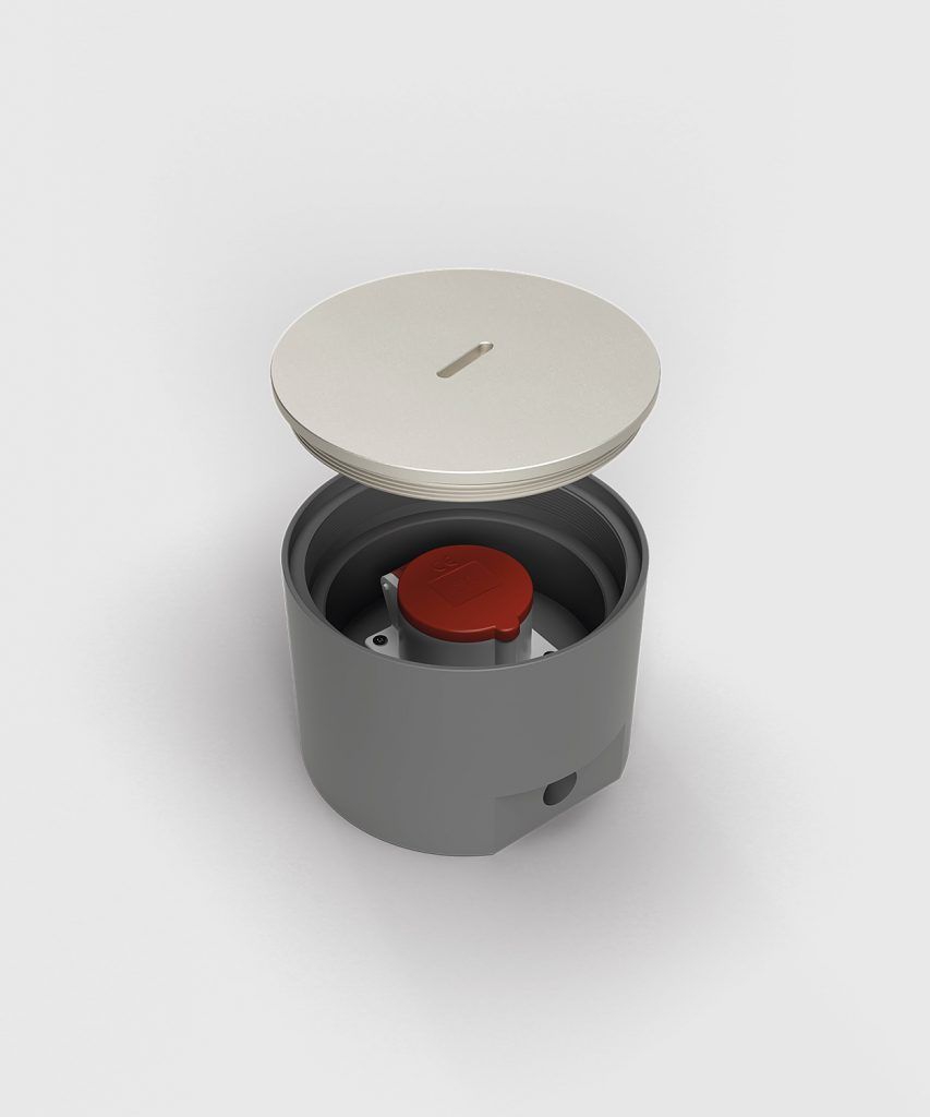 BS 7705A-2-3 CEE-Bodentank, 1-fach, rund, IP67, 1x CEE 5/32A
