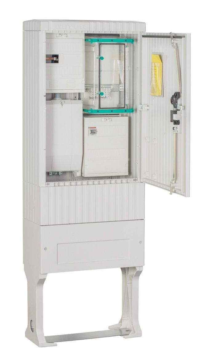 ABN SZ175ZZ1506 Zähleranschlusssäule 1 ZP, 5pol, Sperrb, Haupts, 3p, IP54, ZP-Abd, HAK, ZSK, grau