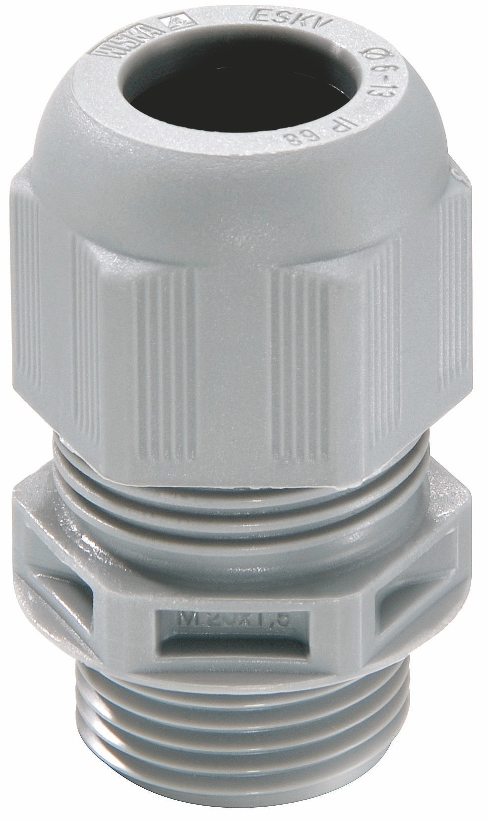 WISKA 10066380 Kunststoffkabelverschraubung M12, IP68, 3 bis 7 mm, silbergrau