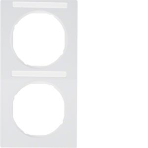 Berker 10122269 Rahmen 2-fach mit Beschriftungsfeld, R.3, polarweiß glänzend
