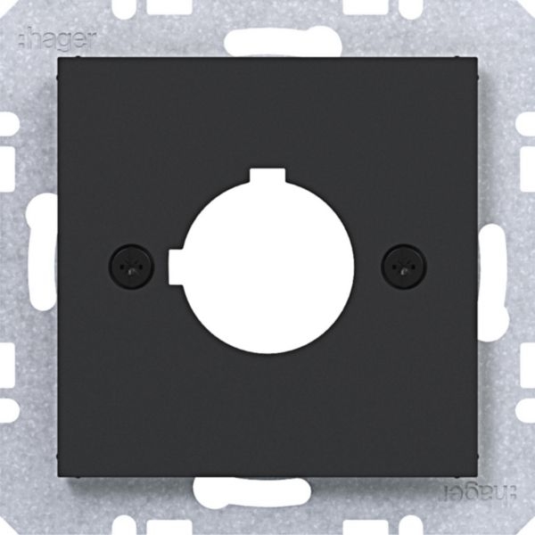 Hager WAF1172BM Zentralplatte für Melde- und Befehlsgerät Ø 22,5mm, A.x/C.x/S.x/B.x/Q.x/K.x, nachtschwarz matt