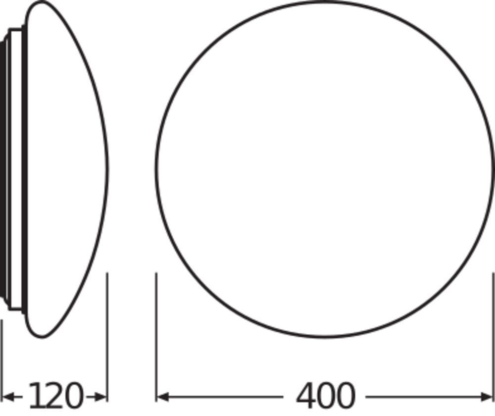 Ledvance 4058075618046 LED-Wand-/Deckenleuchte Surface Circular 400, 24 W, 4000 K, 840, IP44