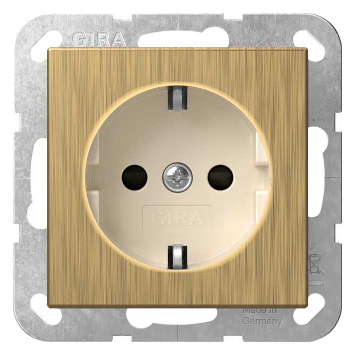 Gira 4453613 Schutzkontakt-Steckdose Shutter System 55 Bronze/Cremeweiß