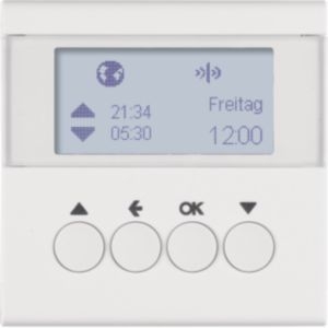 Berker 85745188 KNX-Funk Jalousie-Schaltuhr, quicklink, mit Display, S.x/B.x, polarweiß matt