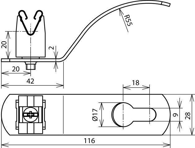 Dehn + Söhne 206 105 Dachleitungshalter Profil 5 Dächer