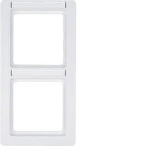 Berker 10126019 Rahmen 2-fach mit Beschriftungsfeld, Q.1, polarweiß samt
