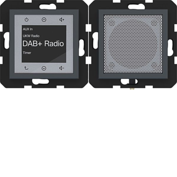 Hager WAN6010AT Radio Touch Unterputz DAB+ mit Lautsprecher, A.x/C.x, anthrazit matt