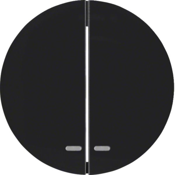 Hager WLW2300BG Wippe 2-fach mit klarer Linse, R.Classic, schwarz glänzend