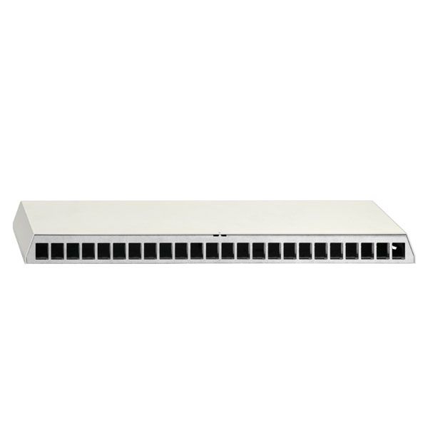 Rutenbeck 23911124 Patchpanel zur Aufnahme von max. 24 Universalmodulen und Keystonemodulen KMK, Aufputz, für Tisch-/Wandmontage, REG-Montage mit Hutschienenadapter 10010070, reinweiß