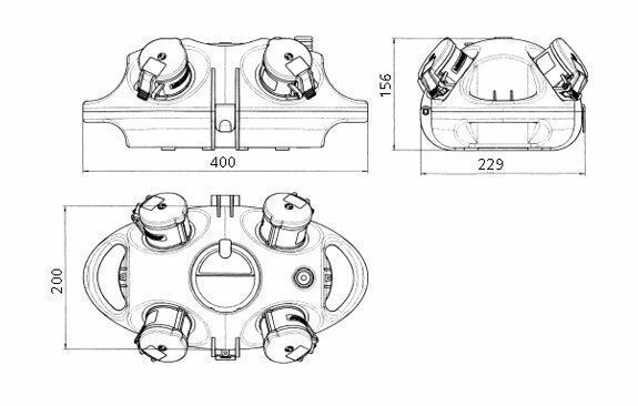 Mennekes 94551GE AirKRAFT Steckdosen-Kombination, IP44, 4x Schutzkontakt
