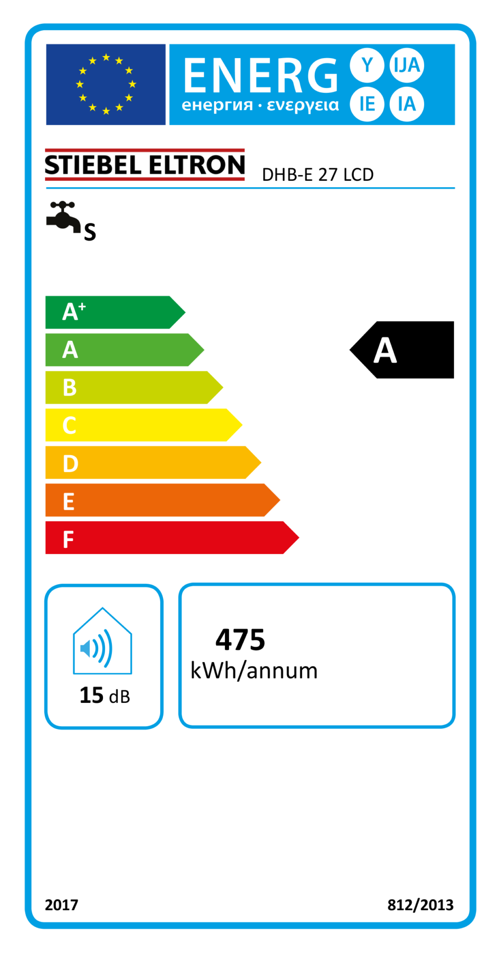 Stiebel Eltron 236746 Komfort-Durchlauferhitzer, DHB-E 27 LCD / 27 kW, 400 V, weiß