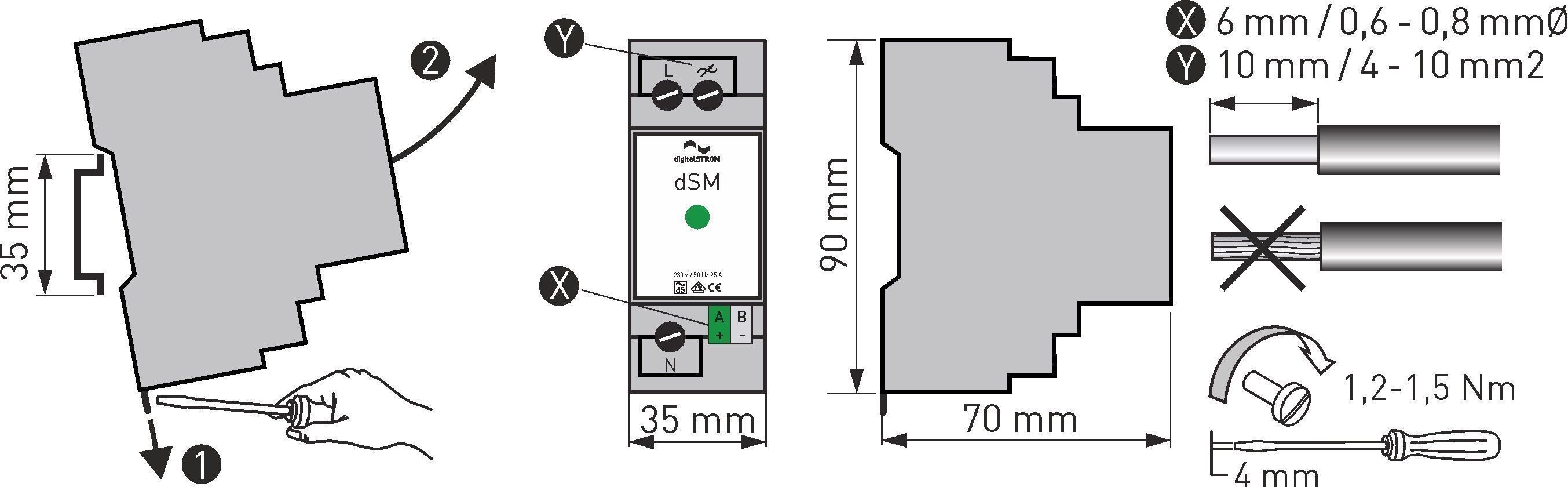 digitalSTROM dSM25 Meter 25, 230V, 25A